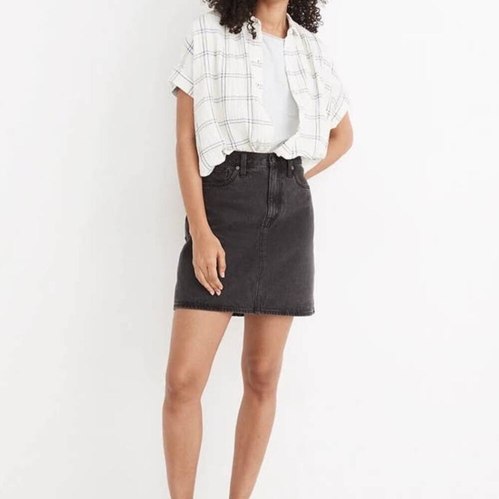NWOT Madewell Rigid Denim High-Waist Straight Mini Skirt Size‎ 24